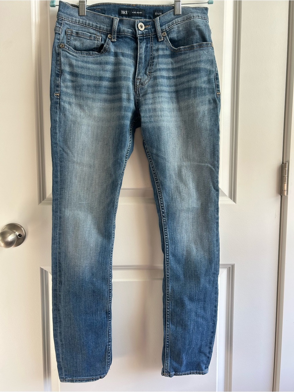 BKE Light Blue Faded Straight Jeans